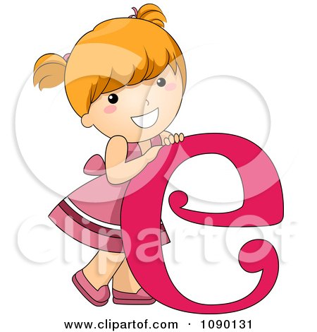 ... Letter E Girl Child - Royalty Free Vector Illustration by BNP Design