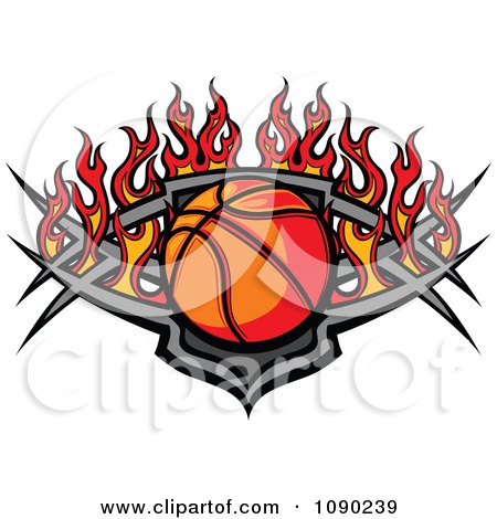 Free Basketball Vector  on Basketball Flames Clip Art