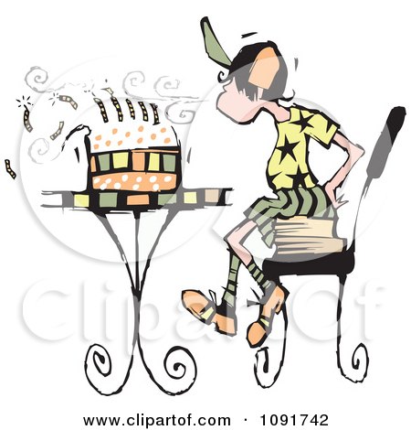 Order Birthday Cake Online on Out The Candles On His Birthday Cake Royalty Free Vector Illustration