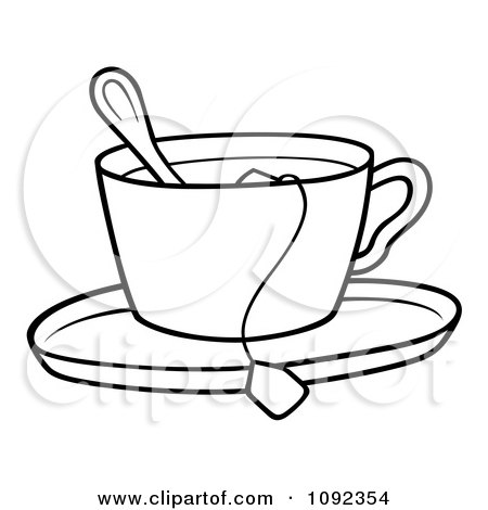 Royalty Free Vector Images on With A Spoon Bag And Saucer   Royalty Free Vector Illustration By Dero