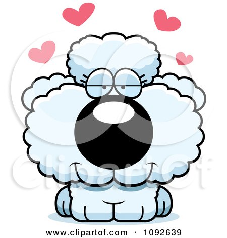 Cutewhitepuppies Wallpaper on Clipart Cute White Poodle Puppy In Love Royalty Free Vector