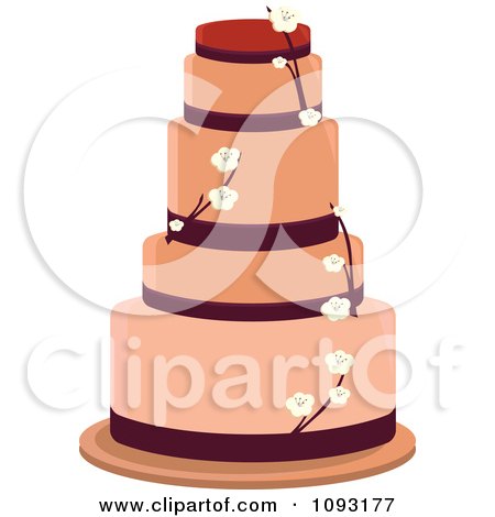 Clipart Blossom Wedding Cake Royalty Free Vector Illustration by Randomway