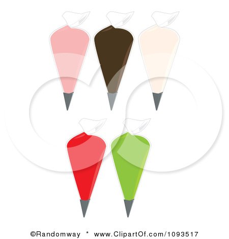 Clipart Icing Piping Bags - Royalty Free Vector Illustration by