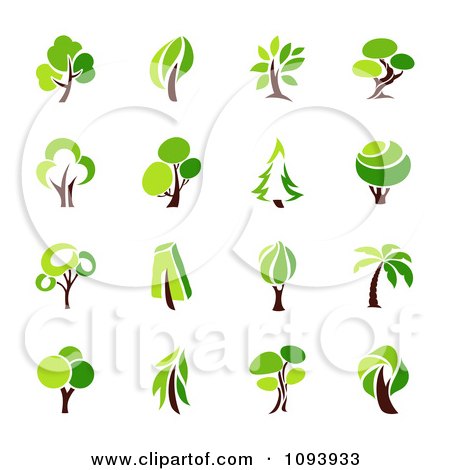 Logo Design Software Free Download on Clipart Green Tree Logos   Royalty Free Vector Illustration By Elena