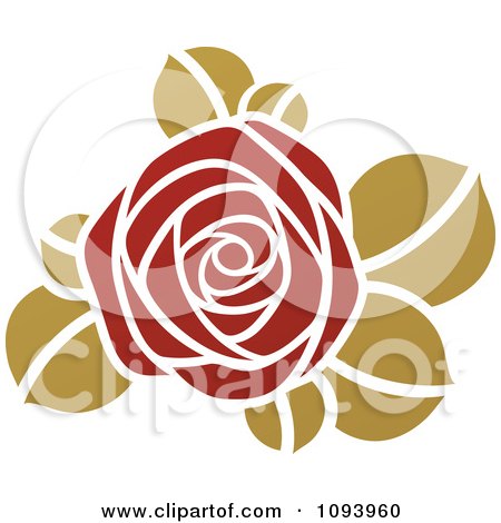 Logo Design Love on Clipart Red And Green Rose Logo   Royalty Free Vector Illustration By