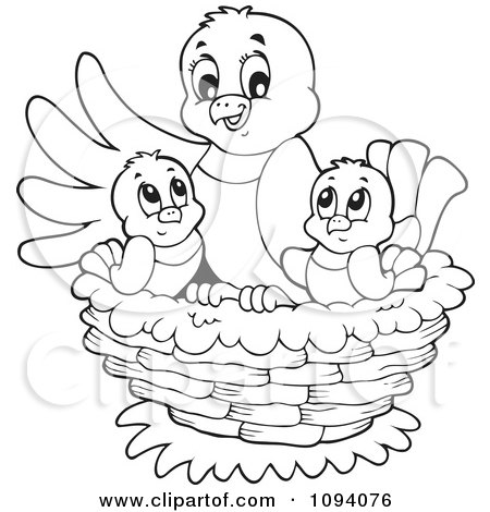 Free Vector on And Chicks In A Nest   Royalty Free Vector Illustration By Visekart