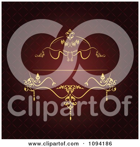 Ornate Red And Gold Victorian Invitation Background With Copyspace 2 by 