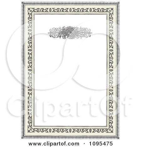 Black Ornamental Wedding Invitation Frame With Swirls And Copyspace Over 