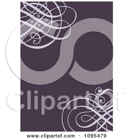 Purple Swirl Wedding Invitation Design With Copyspace