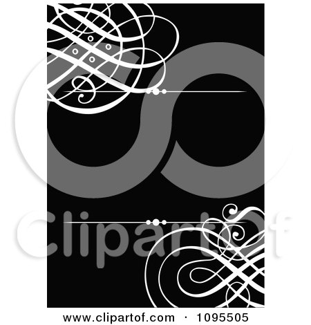Clipart Black And White Swirl Wedding Invitation Design With Rules And 