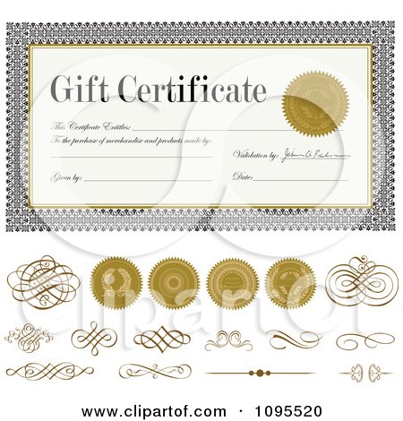 Free Vector  Swirls on And Swirls With A Gift Certificate Template   Royalty Free Vector