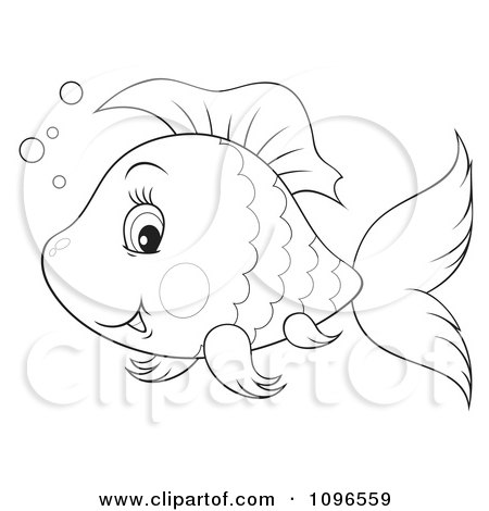 Fish Coloring Pages on Clipart Happy Black And White Fish   Royalty Free Illustration By Alex