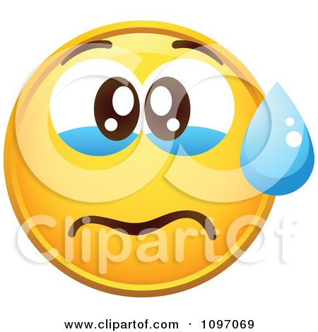 Free Vector Clipart on Clipart Crying Yellow Cartoon Smiley Emoticon Face 2   Royalty Free