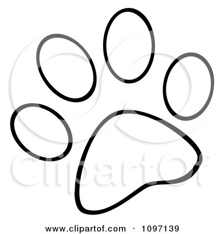 Printable Free on Clipart Outlined Dog Paw Print   Royalty Free Vector Illustration By