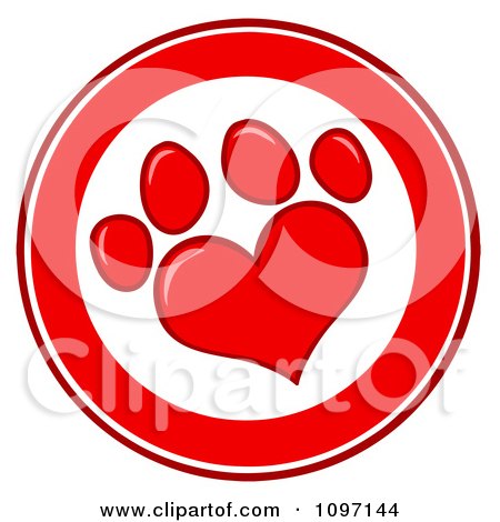 Free Vector on Heart Shaped Dog Paw Print Circle Royalty Free Vector Illustration Jpg