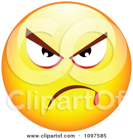 Clipart Yellow Mean Cartoon Smiley Emoticon Face 1 - Royalty Free ...