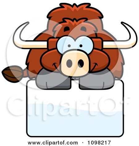Cartoon Clipart Of A Black And White Bull Running Upright - Vector