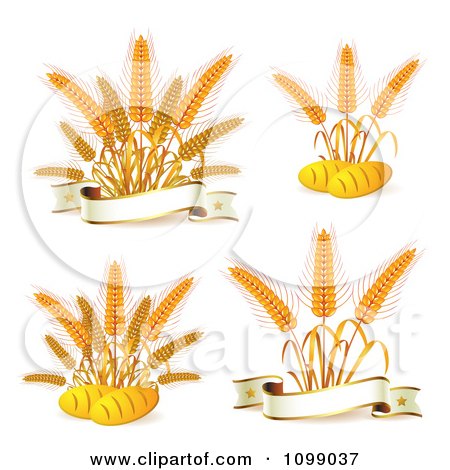 Logo Design Banners on Clipart French Bread And Whole Grain Wheat And Banner Logos   Royalty