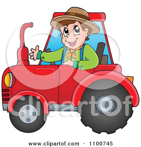 Free Vector Illustration Download on Driving A Red Tractor   Royalty Free Vector Illustration By Visekart