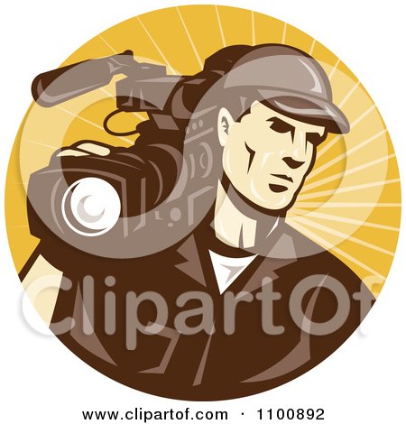 Free Clipart Vector on Retro Camera Man In Brown