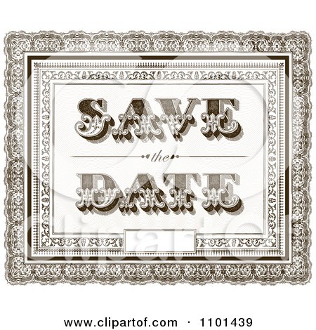 Brown Vintage Ornate Save The Date Wedding Background With A Little Space 