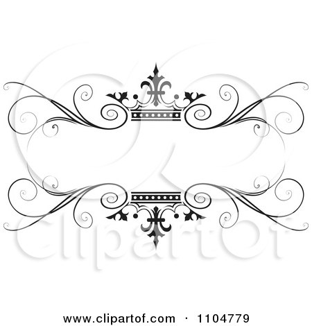 Free Vector  Swirls on Ornate Black Swirl And Crown Wedding Frame   Royalty Free Vector
