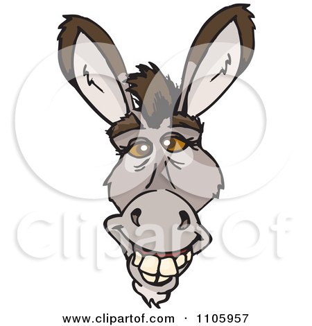 Royalty Free Vector Clip  on Clipart Happy Donkey Face   Royalty Free Vector Illustration By Dennis