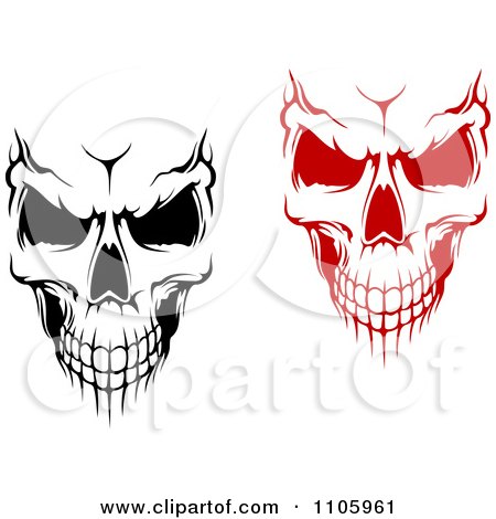 Vector on Red Skulls   Royalty Free Vector Illustration By Seamartini Graphics
