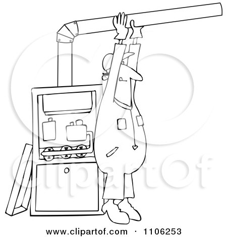Clipart Illustration of a Worker Man Bending Over And Repairing Wires ...