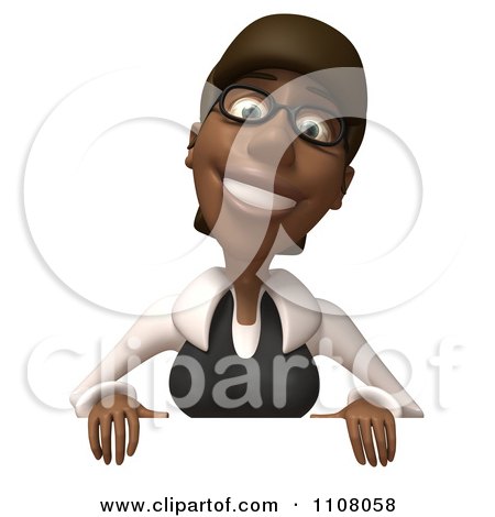 http://images.clipartof.com/small/1108058-Clipart-3d-Black-Businesswoman-With-Glasses-And-A-Sign-1-Royalty-Free-CGI-Illustration.jpg