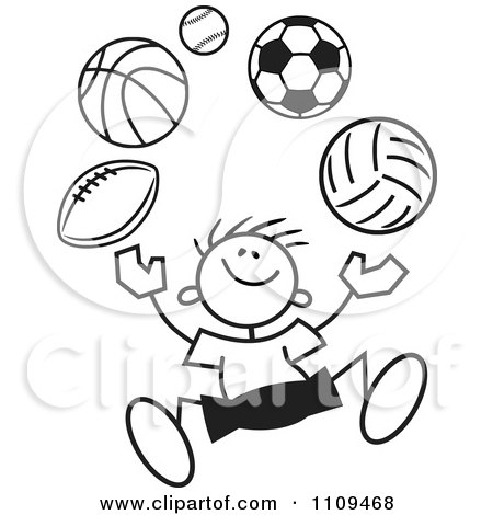 Free Stickers on Clipart Black And White Sticker Boy Juggling Balls   Royalty Free