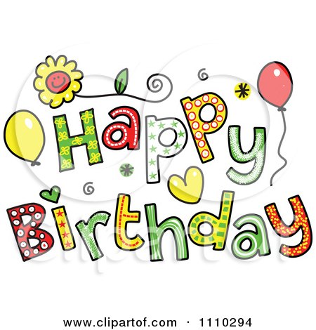 Clipart Vector Free on Clipart Colorful Sketched Happy Birthday Text 2   Royalty Free Vector