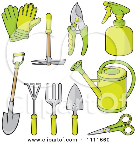 Free Vector Image Converter on Green Gardening Tools   Royalty Free Vector Illustration By Any Vector