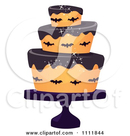 Halloween Birthday Cake on Three Tiered Halloween Cake With Bats And Black Frosting By Amanda