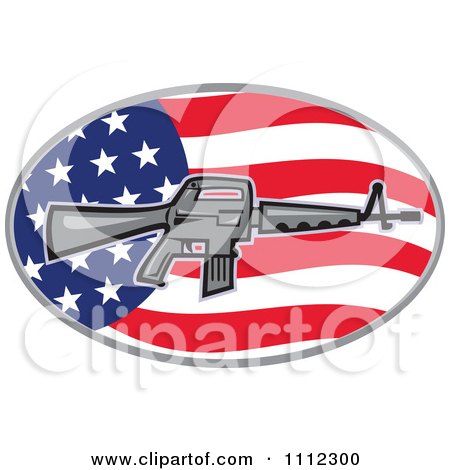 American Flag Vector  Free on 16 Colt Ar 15 Assault Rifle Over An American Flag    By Patrimonio