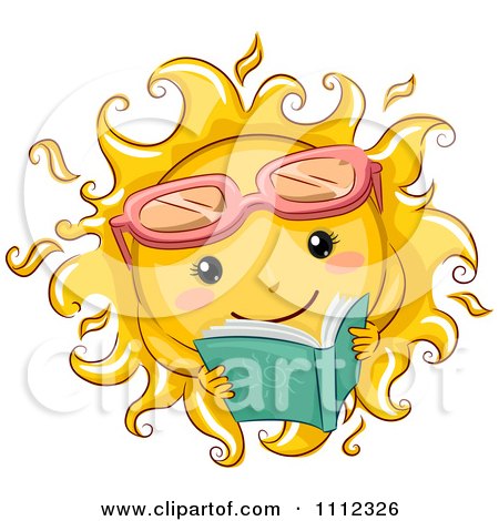Royalty on Cartoon Of A Happy Sun Blowing Summer Bubbles   Royalty Free Vector