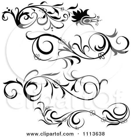 Digital Architecture on Clipart Black Floral Design Elements   Royalty Free Vector