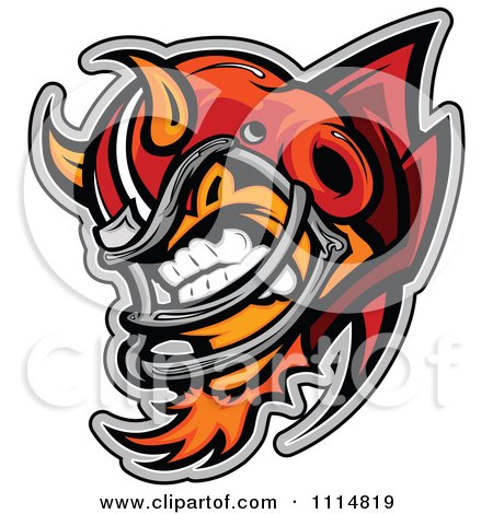  Designtattoo Illustrator on Clipart Aggressive Devil Football Player Mascot With Shoulder Pads