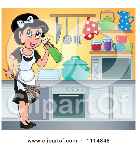 Kitchen Maid on Royalty Free  Rf  Kitchen Cleaning Clipart   Illustrations  1