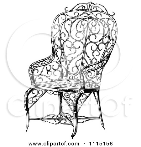Black Chairs on Clipart Vintage Black And White Ornate Chair 5   Royalty Free Vector