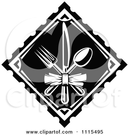 Royalty Free Vector Logos on Clipart Black And White Chef Serving A Platter   Royalty Free Vector