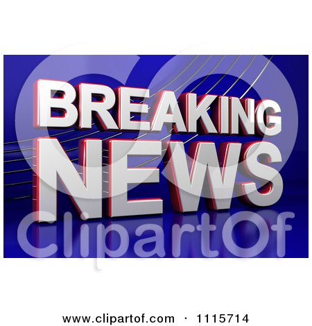 News Update on Clipart 3d Breaking News Television Text On Blue   Royalty Free Cgi