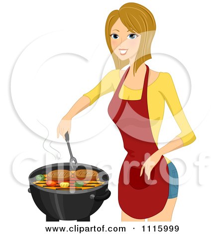 http://images.clipartof.com/small/1115999-Clipart-Happy-Blond-Woman-Cooking-Steaks-On-A-BBQ-Royalty-Free-Vector-Illustration.jpg
