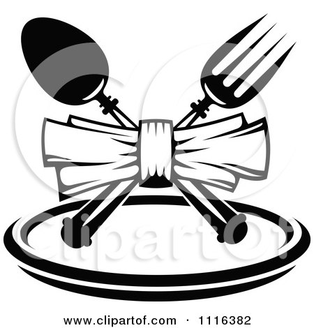 Logo Design Restaurant on Clipart Black And White Dining And Restaurant Menu Silverware And