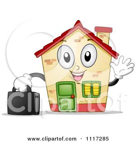 House Design Free Software on Of A Happy House Mascot Waving And Holding A Briefcase   Royalty Free
