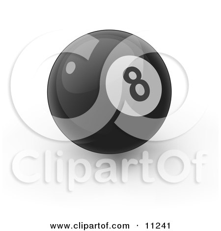 Royalty-free billiards sports clipart picture of a black eight ball Please 