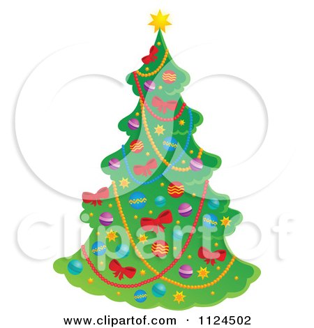 Free Vector Tree on Decorated Christmas Tree   Royalty Free Vector Clipart By Visekart