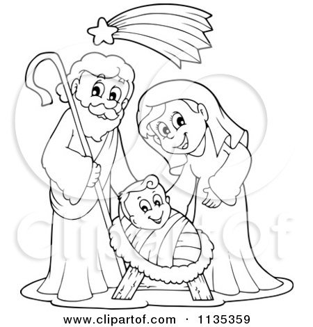 Vector Drawings on Baby Jesus Nativity Scene   Royalty Free Vector Clipart By Visekart