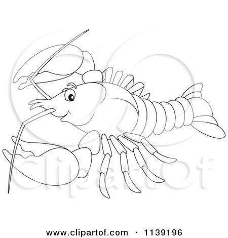 Cartoon Of A Cute Black And White Lobster - Royalty Free ...