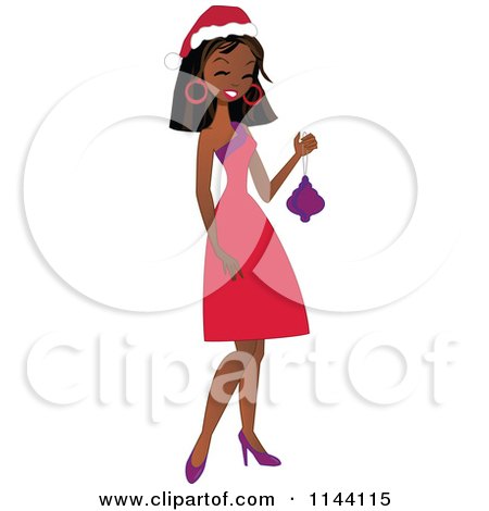 http://images.clipartof.com/small/1144115-Cartoon-Of-A-Happy-Black-Christmas-Woman-Holding-A-Bauble-Royalty-Free-Vector-Clipart.jpg